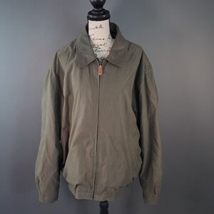 Men’s London Fog Olive Collared Bomber Jacket Size XL